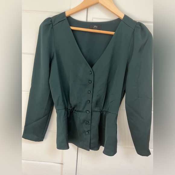 J. Crew - Silk Blouse - Emerald Green - Picture 1 of 3